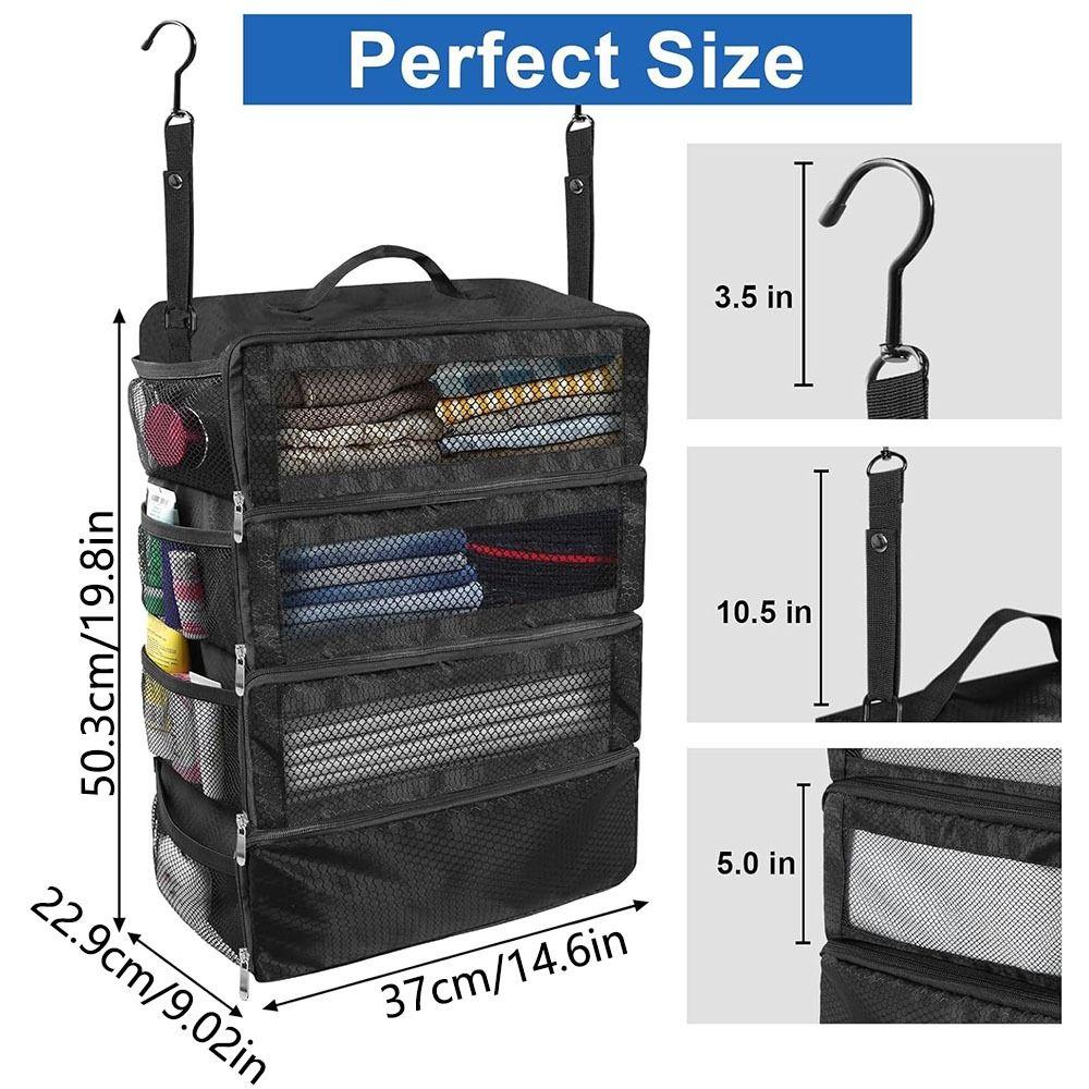 Mehrschichtige faltbare Kleideraufbewahrungstasche, große Kapazität, wasserdicht, zum Aufhängen im Kleiderschrank, mit Tragegriff, multifunktional