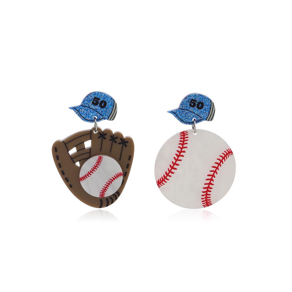 Baseball Clothes Acrylic Earrings, Light Luxury High-End Style Fashion Temperament Sports Festival Earrings
