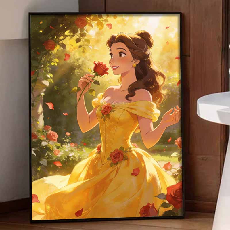 Disney Beauty and the Beast Belle Rose Diamond Paint Painting Art Kit Handmade DIY5D Home Decor Gift