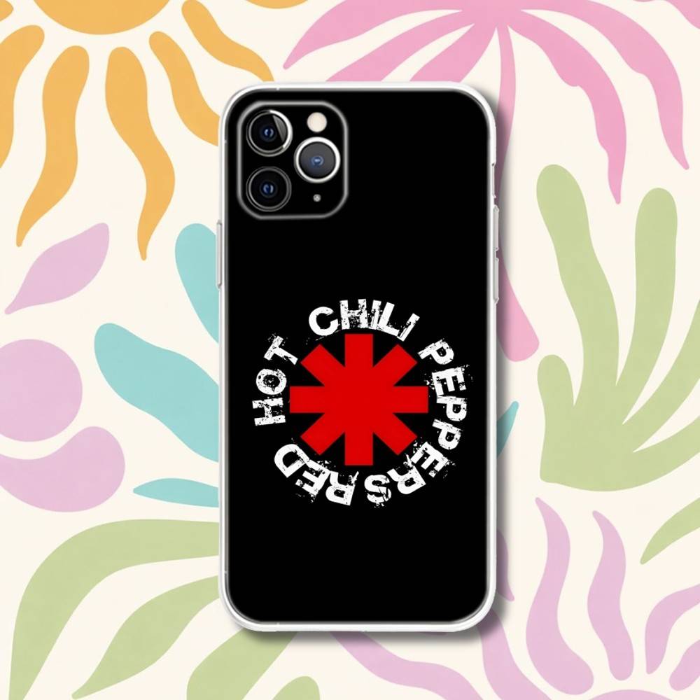 

R-Red Hot Chili Peppers RHCP Phone Case For iPhone 17,16,15,11,12,14,13 Pro Max Plus Mini X,XS,XR,7,16E Air Transparent Cover iPhone13