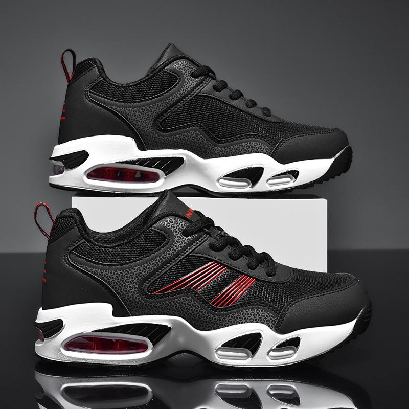 Men's Shoes Black Red Cushion Elastic Fashion Casual Shoes Winter Outdoors Cotton Shoes Warm Waterproof Antiskid Plush Sneakers