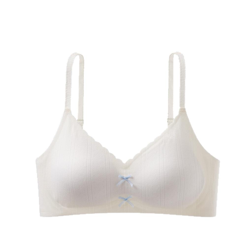Traceless women's big anti-sagging breast bra without steel ring jelly strip soft support bra