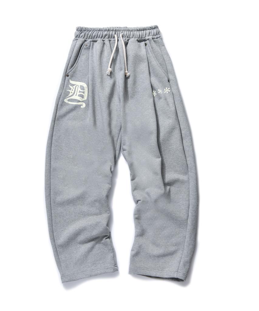 AMOU D-Star One Tuck Sweat Pants Gray