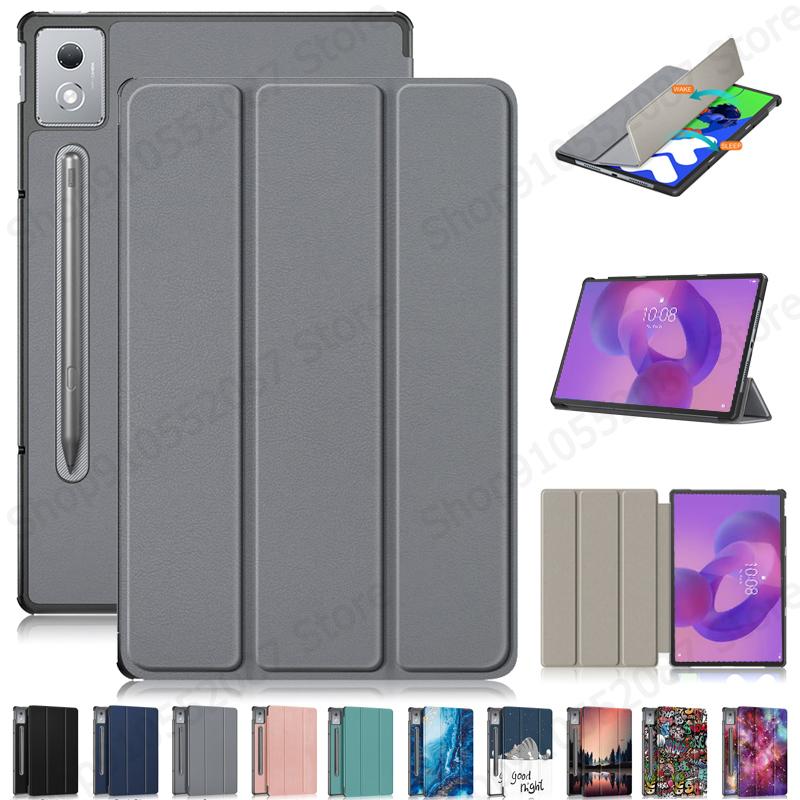 Custodia per Lenovo Idea Tab Pro da 12,7 pollici, pieghevole a tre ante, magnetica, in pelle, con supporto, Cover rigida Smart per Lenovo Idea Tab Pro 2025 Tb373fu