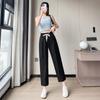 Summer 2033 Women's High Waist Straight Leg Harem Pants - Fashionable, Simple, and Slimming Cropped Fit