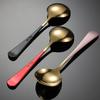 Stainless Steel Dessert Spoon Smooth Modern Spoons Design Coffee Soup Edge Kids Rust-Proof Dishwasher