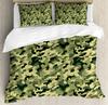 Camouflage Duvet Cover Set, Camouflage Concept Concealment Artifice Hide Force Uniform Pattern Fashion, 3 Piece Bedding Set