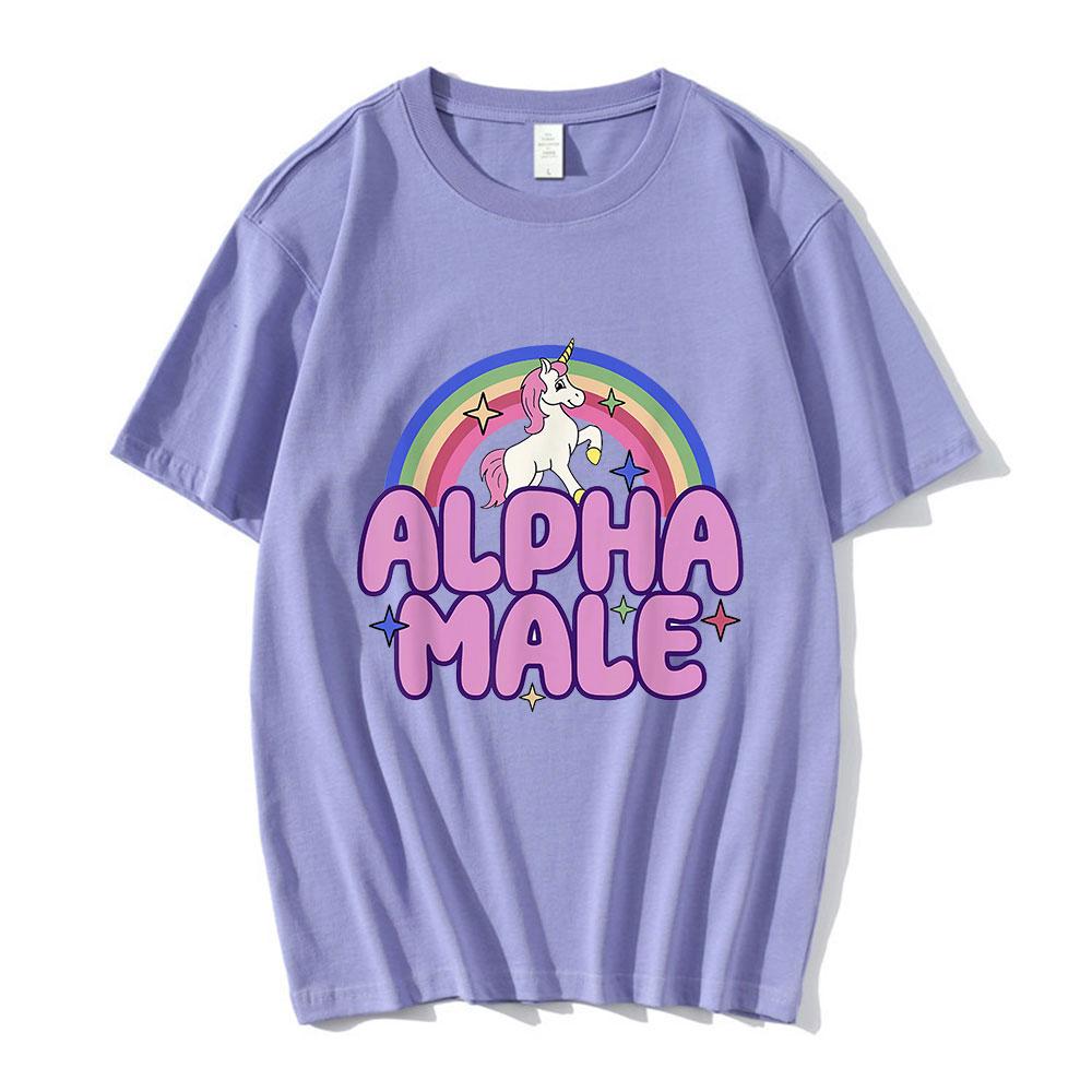 

Alpha Male Unicorn Rainbow Funny Graphic Tshirt Unisexs Women Fashion Short Sleeve Tshirts 100 Cotton Casual Oversized T Shirts 4XL