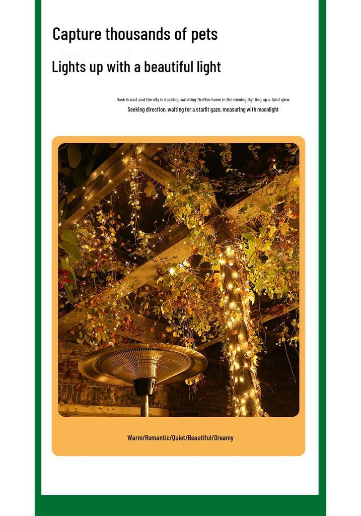 LED Solar Copper Wire String Lights for Indoor/Outdoor Holiday Decoration