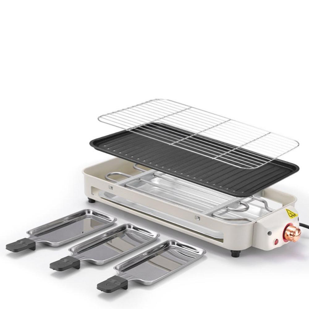 2 in 1 Smokeless Electric Grill with Oil Pan Electric Grill Pan Electric BBQ Grill Party
