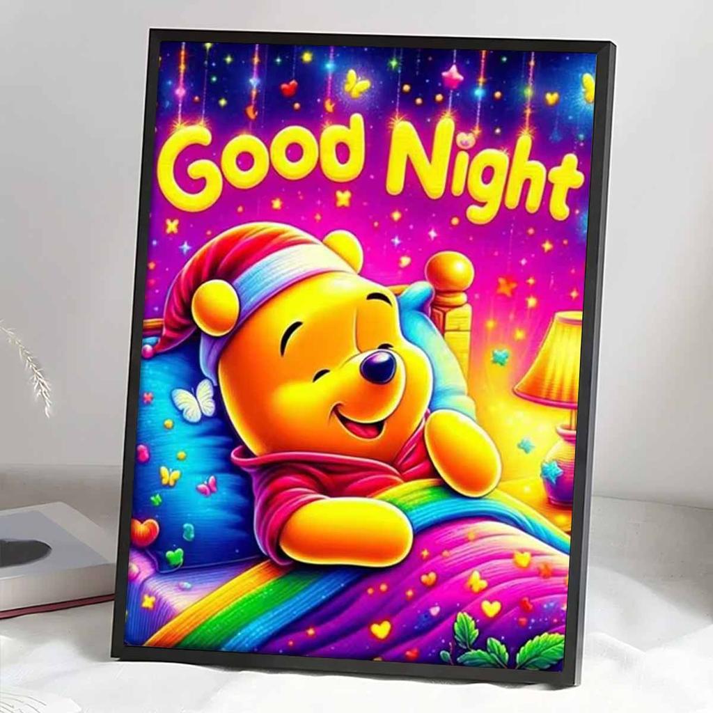 DIY Diamond Painting Winnie The Pooh Sleeping Cross Stitch Kit Mosaic Art Diamond Painting Full Circle Diamond Home Decoration