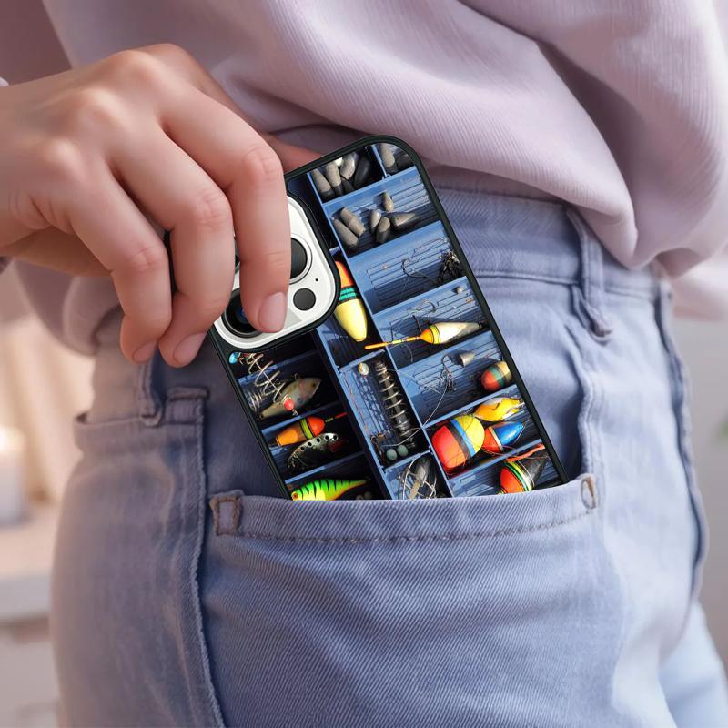 Hunting Fishing Art Fish Box Phone Case For iPhone 17 Air 15 16e 14 13 Pro Max Coque 12 11 Pro Max PLUS Cover