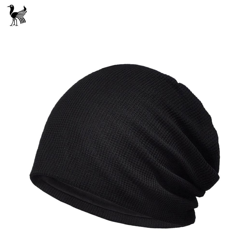 Women's Japanese & Korean Three-Legged Bird Beanie: Lightweight Waffle Cotton Sleep Cap for Spring/Summer Fashion