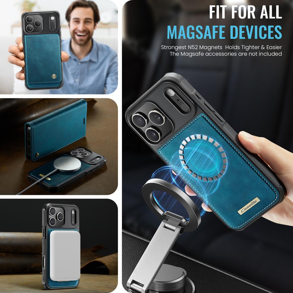 High Quality 2-in-1 Detachable Wallet Leather Magsafe Case For iPhone 17 16 15 14 Plus 13 12 11 18 Pro Max Luxury Magnetic Flip
