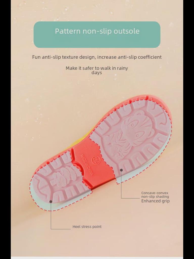 "Dinosaur Kids' Mid-Tube Rain Boots for Boys and Girls"
