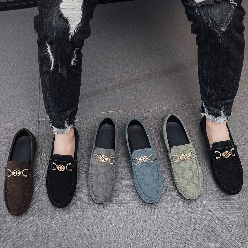 Herren Doudou Schuhe Sommer neu Anti-Samt mattes Leder Schuhe faul ein Pedal grün Business Fahren trendige Schuhe Herren