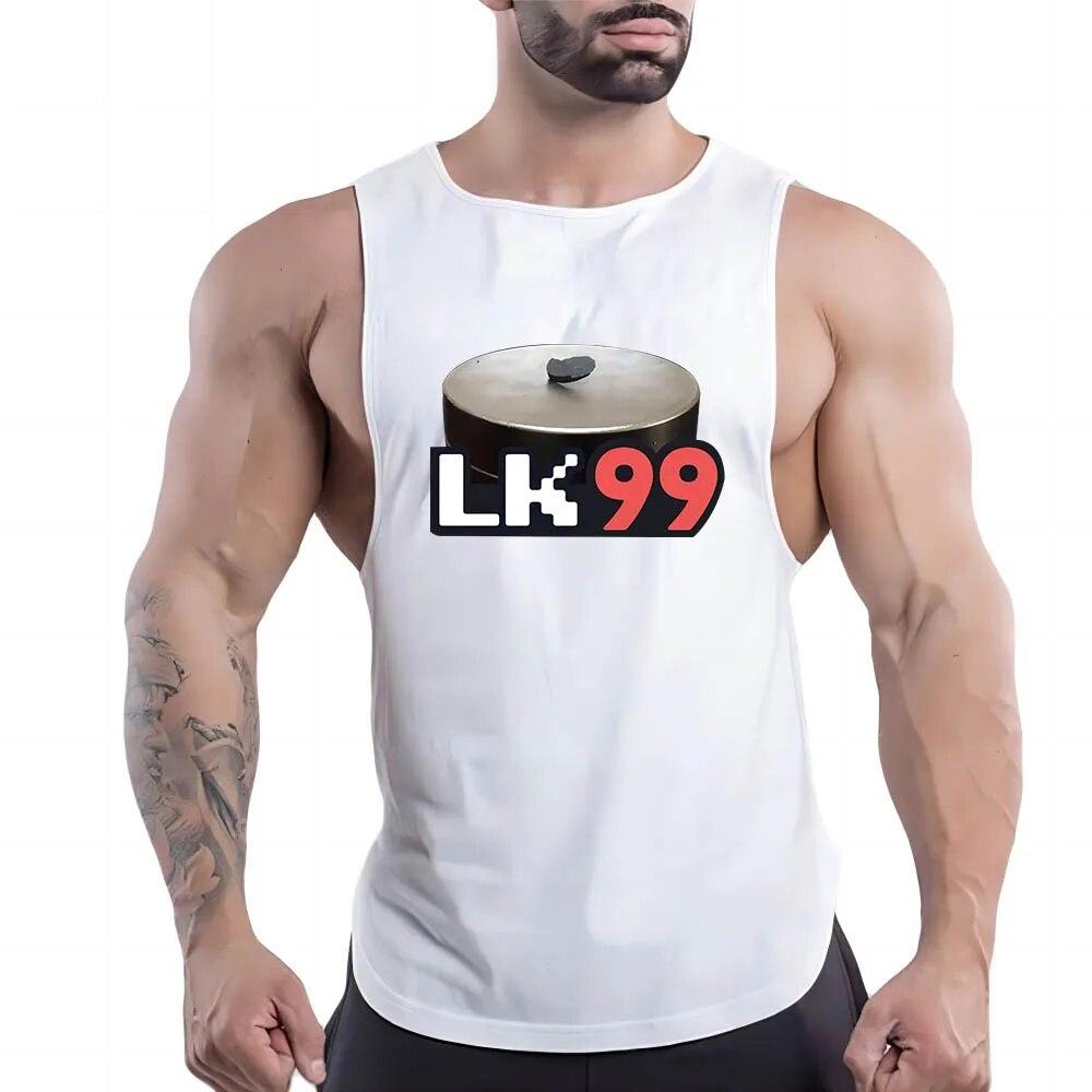 

Летний мужской жилет для фитнеса на открытом воздухе с круглым вырезом, сверхпроводниковый узор, молодежный тренд с 2d принтом, повседневная спортивная рубашка без рукавов