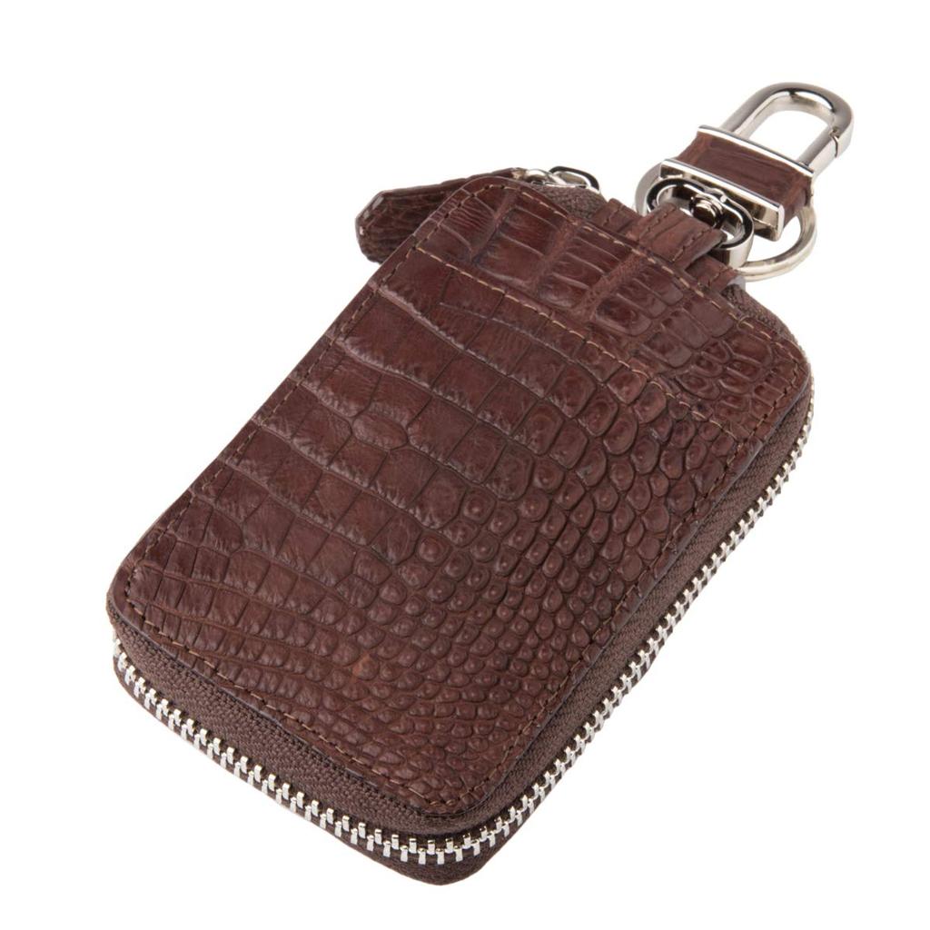 [Revetta] Crocodile Leather Smart Key Case, Brown, Genuine Leather, Matte Finish [083-2crk]