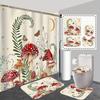 White Shower Curtain Cute Mushrooms Printed Waterproof Polyester Bath Curtain For New Year Christmas Shower Bathroom Decoration