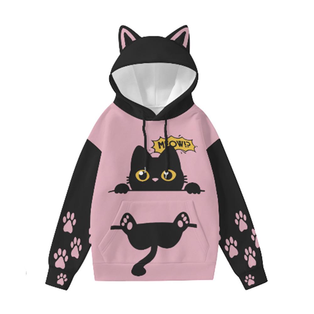 DZ Style Dämonenjägerin Mädchen Tigerohren Hoodie - Niedliches Anime Wukong Panda Frosch Design