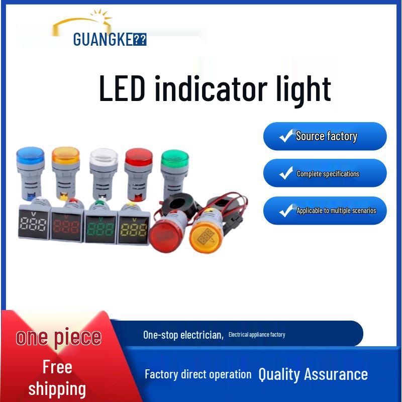 

AD16-22 LED Indicator: Dual Display Ammeter, Voltmeter & Frequency Meter Square Red Voltmeter