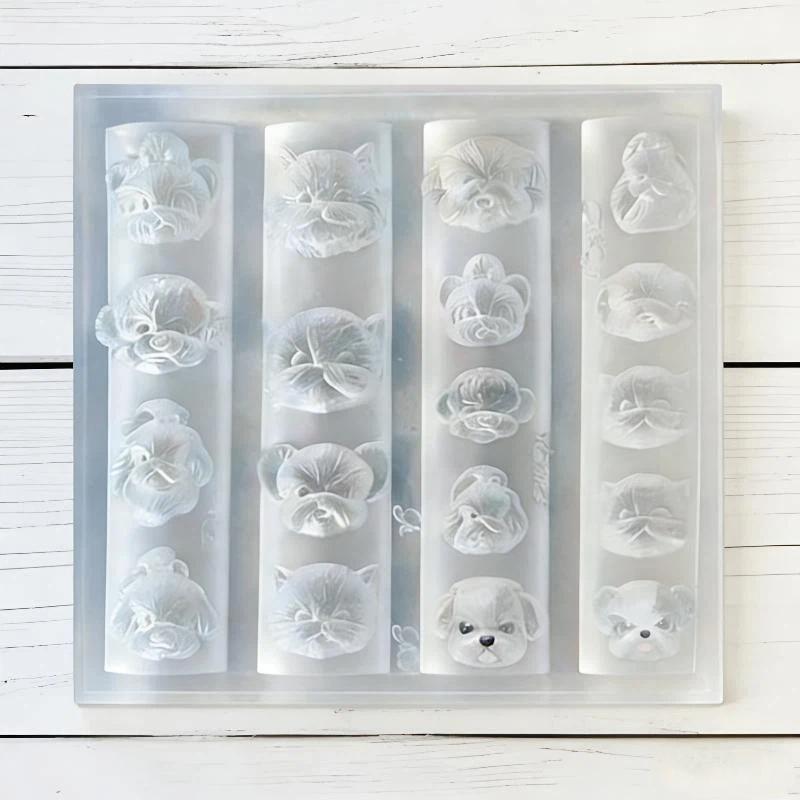 

1 шт. Мультяшний Милий Домашній Улюбленець Собака Мультяшна Голова 3D Форма для Нігтів Прикраси для Манікюру Нігті DIY Дизайн Силіконова Форма для Нігтів one size