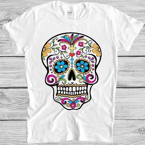 Sugar Skull T Shirt Calavera Art Unisexdala Present Funny Cool Gift Tee M197 S