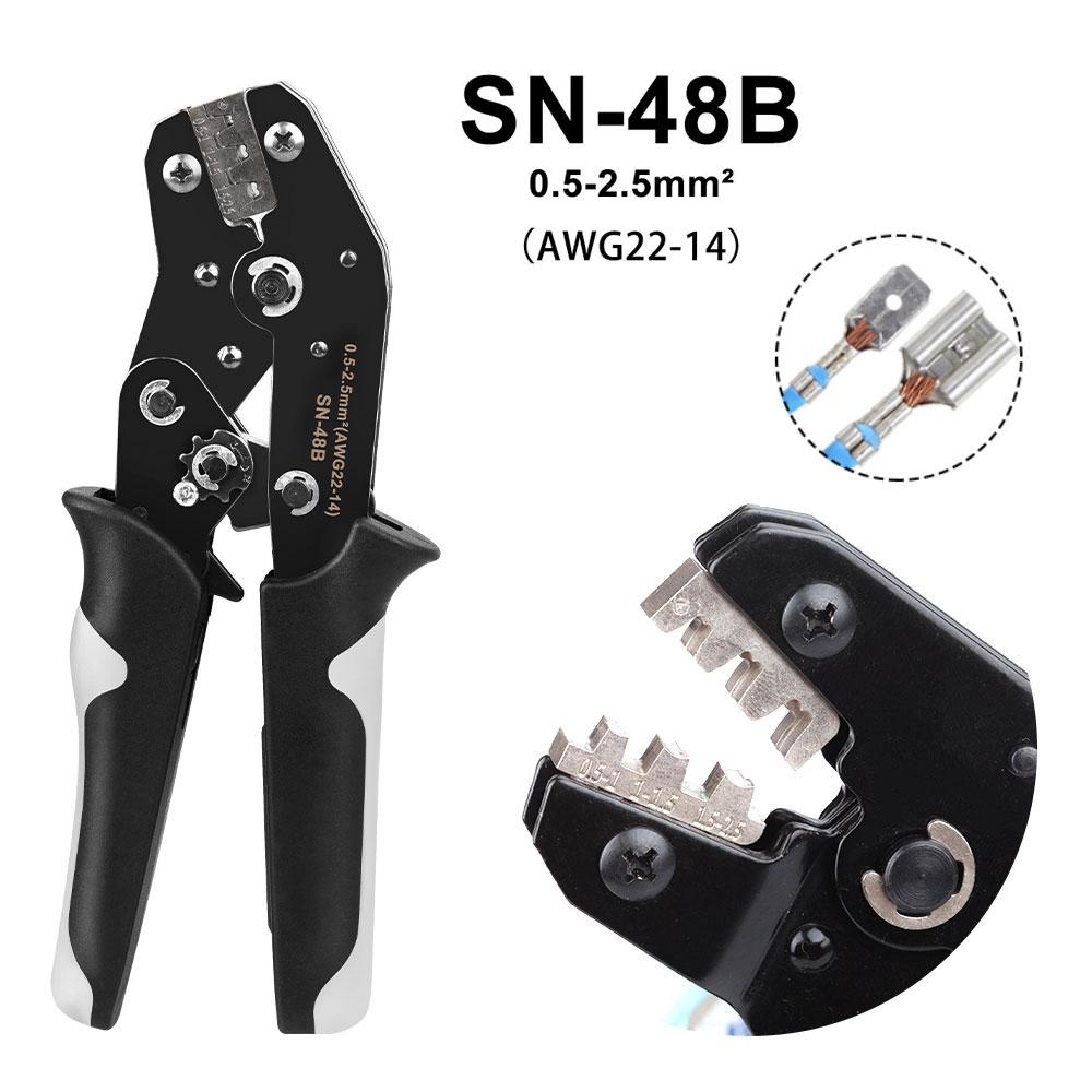

SN-2549 Інструмент для обтиску штифтів 2,54 мм 3,96 мм 4,8 мм 28-18awg 0,08-1,0 мм2 для клем Dupont