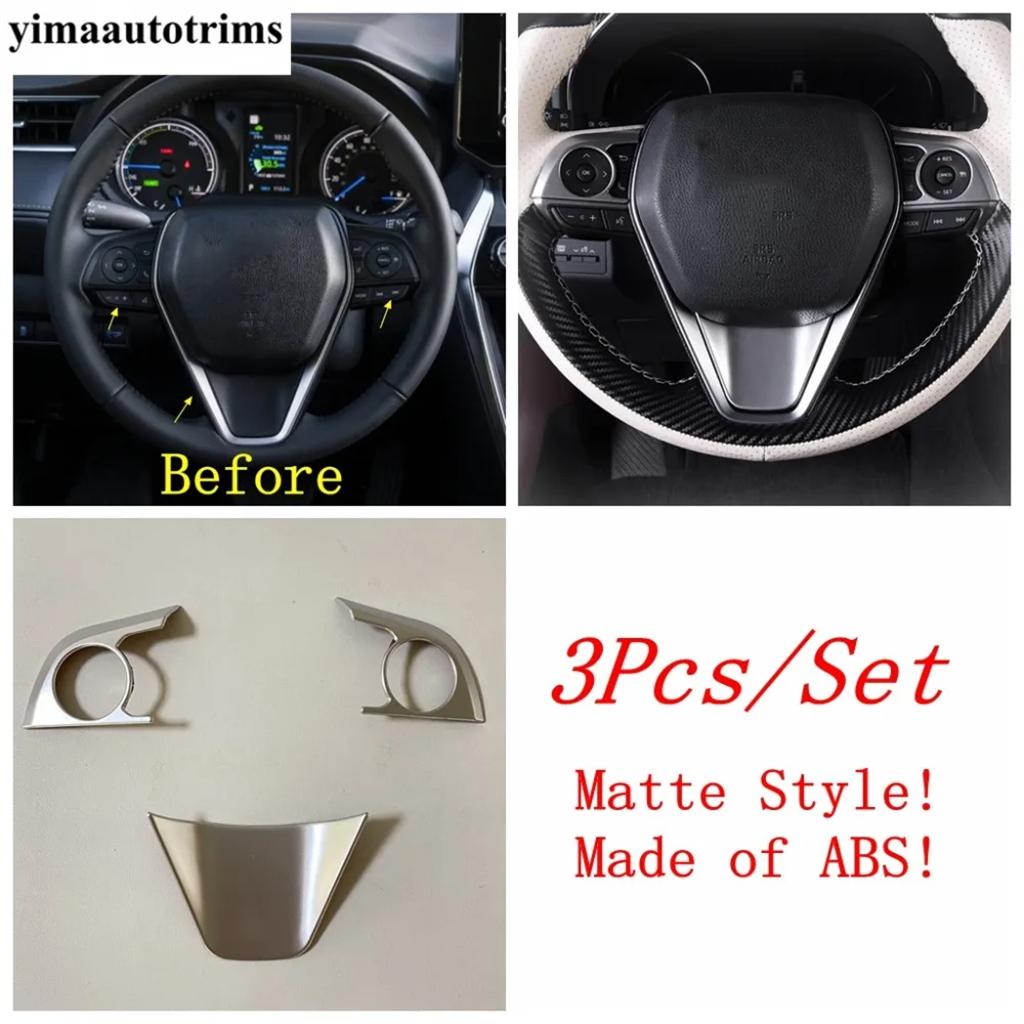 

Steering Wheel Button Frame Decoration Cover Trim For Toyota Venza / Harrier - 2024 Red / Carbon Fiber Accessories Interior Matte Style