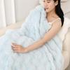 Tuscany Faux Rabbit Fur Bubble Fleece Blanket - Cozy Winter & Summer Sofa Throw