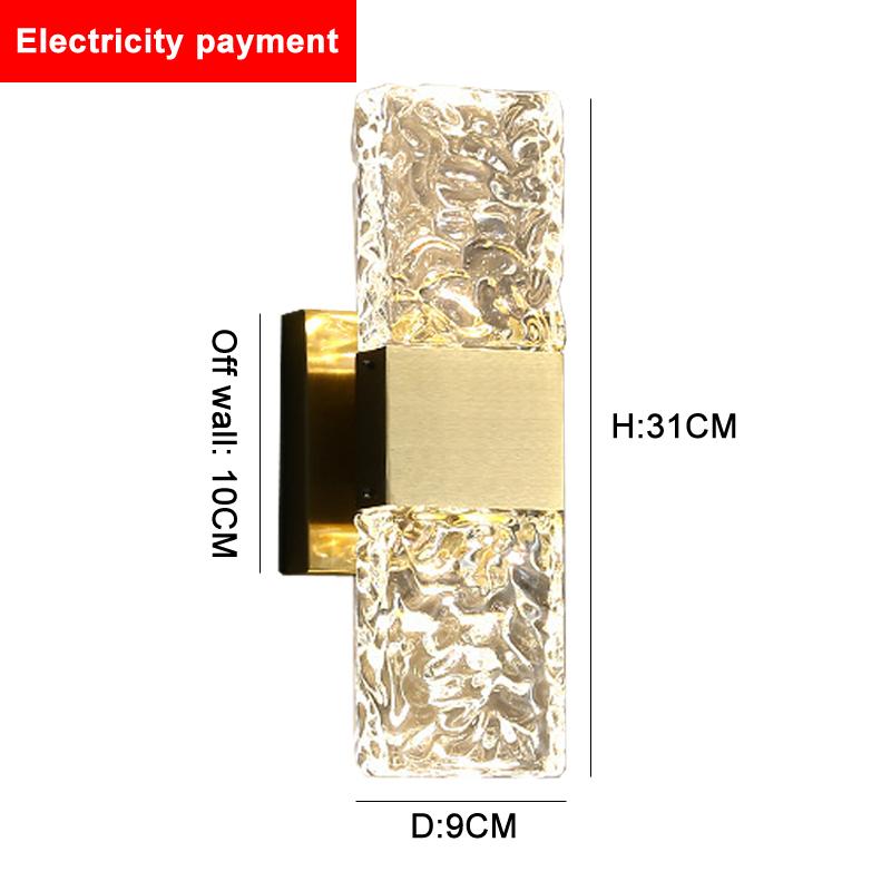 Lehké, luxusní led křišťálové nástěnné svítidlo, noční lampa do ložnice, minimalistická stěna na TV pozadí, chodba, schodiště, lampa do obývacího pokoje