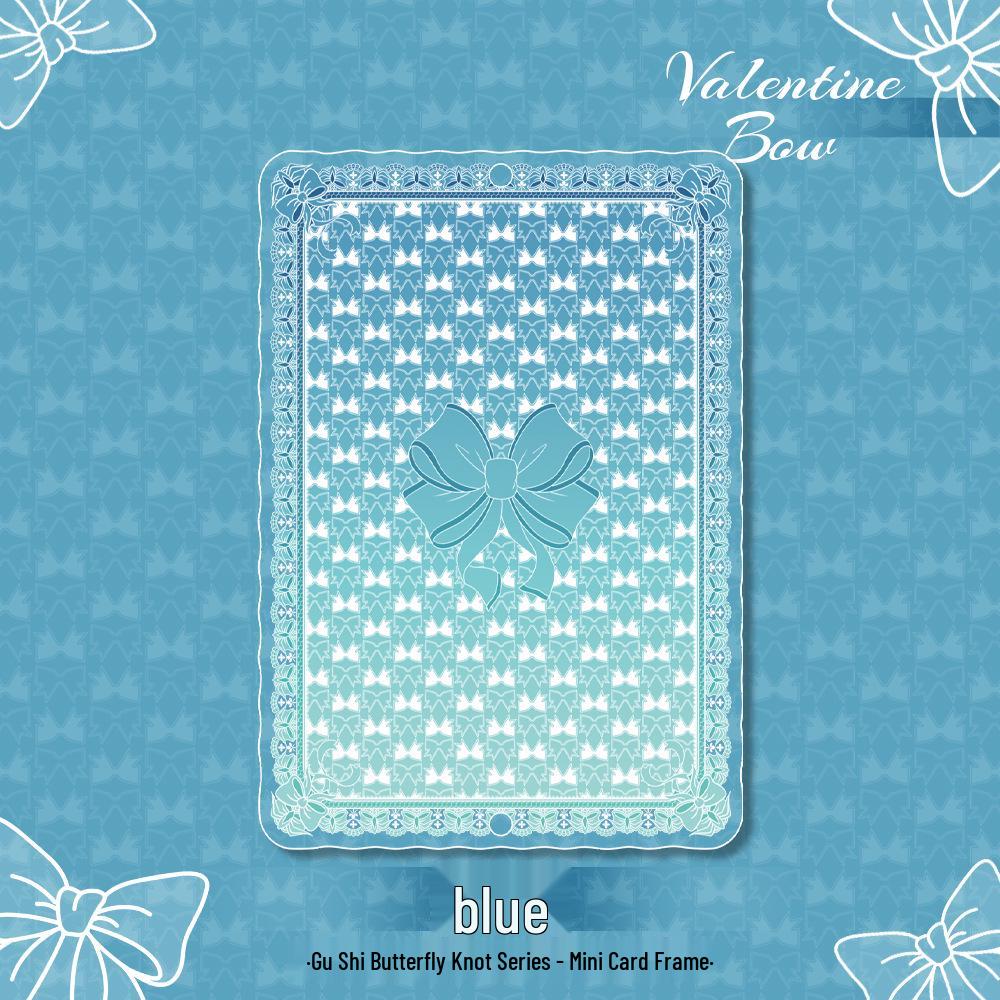 

Womiao Decorative Bow Knot Mini Card Frame Gumi Storage Sleeve Standee Acrylic Display Stand Valley Decoration Bow Small Card Frame