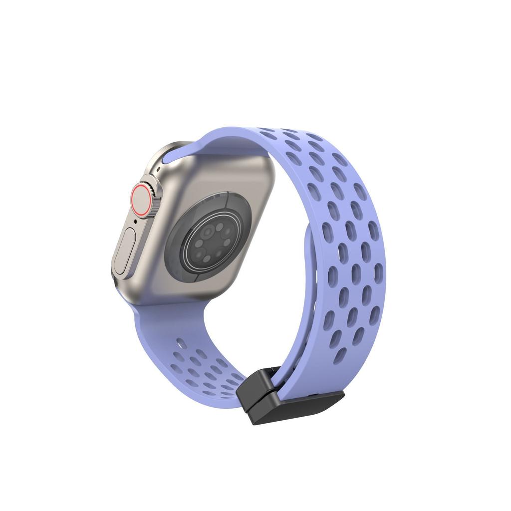 Silikon Uhrenarmband für Apple Watch- Atmungsaktive Magnetische Faltschließe Sport Uhrenarmband für iWatch Ultra/9/8/7/6/5/4/3/2/1/se/2022 49mm 45mm 44mm