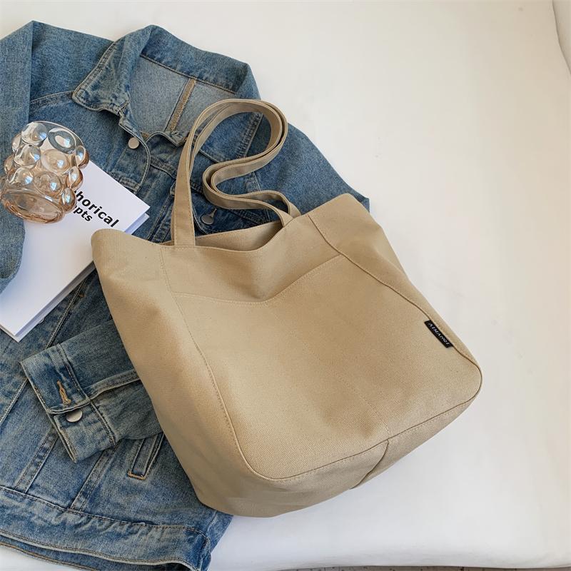 2026 Women's Large Capacity Canvas Tote Bag - Versatile Single Shoulder Bag for Autumn/Winter Commute and College.