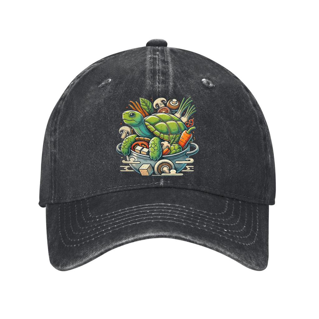 Cute Turtle Cooking Soup Baseball Cap Adjustable Cotton Dad Hat Cartoon Graphic Casual Sun Protection for Men Women