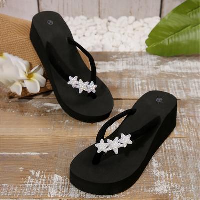 Dammode Sommar Tofflor Casual Utomhussandaler Flip-flops Strandtofflor Halkfria Tofflor Hem Sandalias Femininas