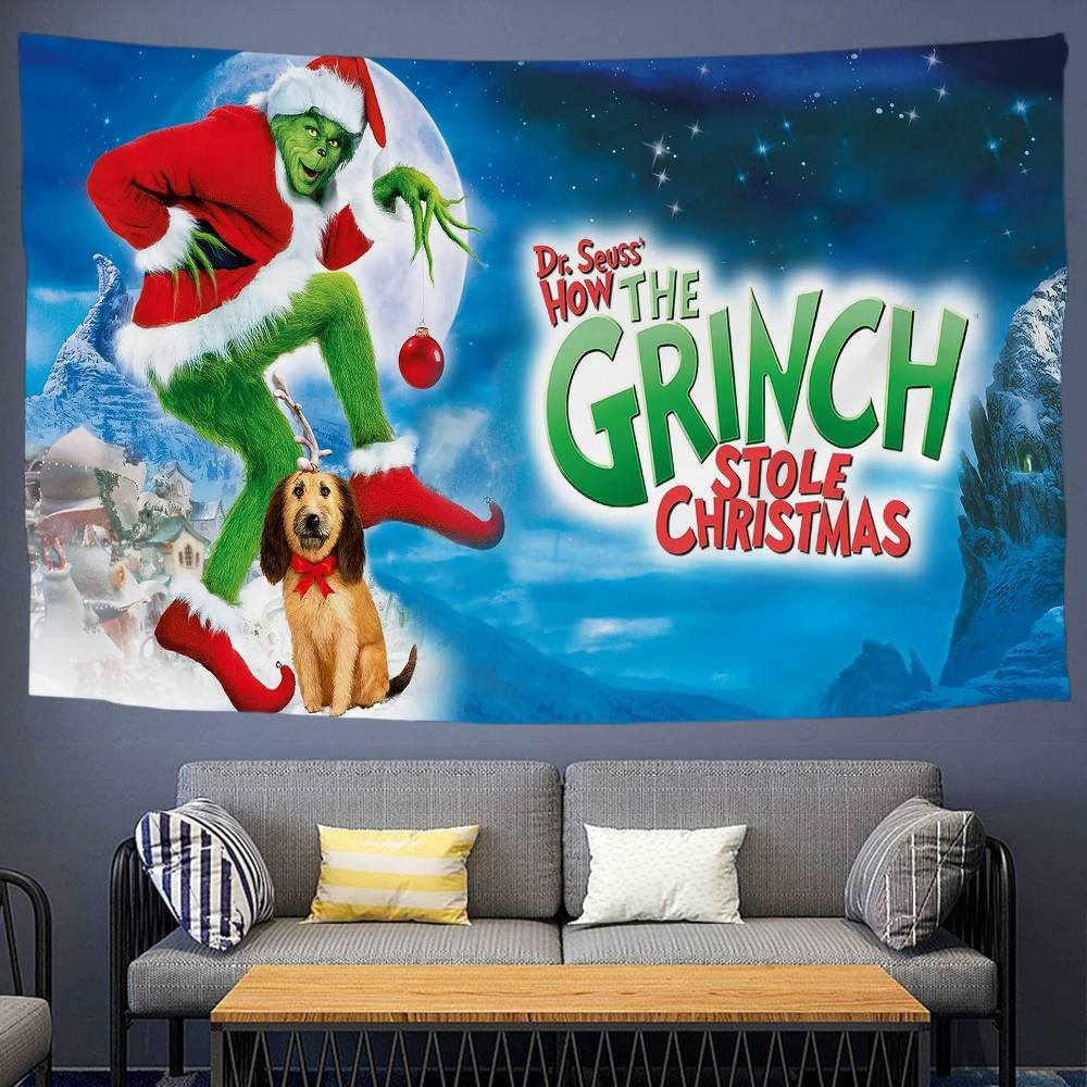 

Film The GGrinch CChristmas Cartoon Tapestry Bohemian Wall Tapestries Mandala Home Decor 74x94cm(29x37in)
