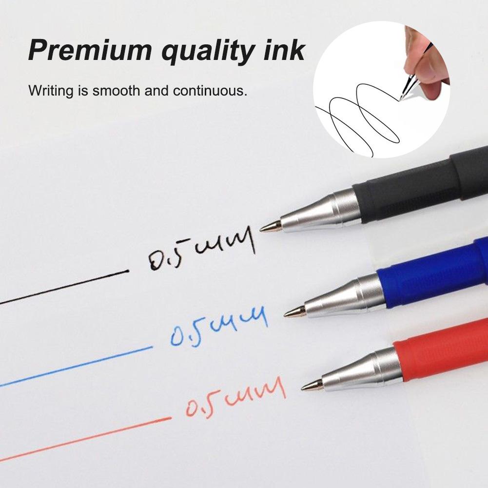 12 Pcs Liquid Ball Pen Quick Drying Test Signature Gel Pen 0.5mm Black Blue Ink School Office Ball Pen Stationer Supplies