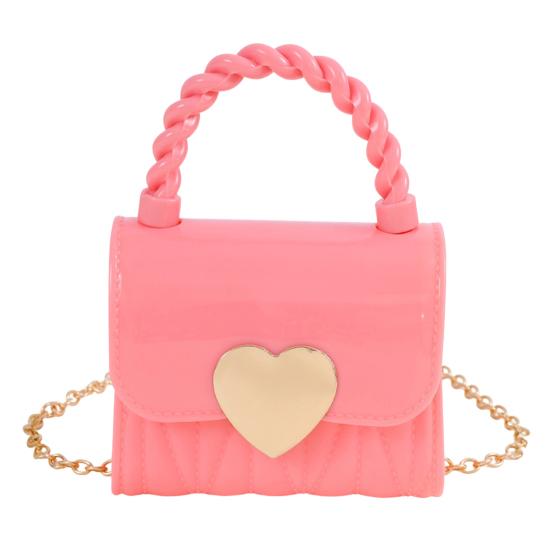 Women Handbag with Chain Strap Heart Clasp Mini Crossbody Bag Girls Cute Crossbody Purse for Street Dating Shopping