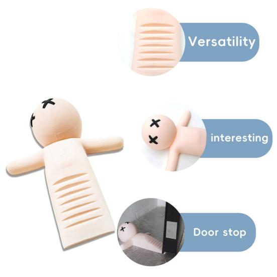 Lying Cartoon Men Door Stopper Wedge No Drilling Anti-collision Carpet Protector Anti-slip Windproof Tile Concrete