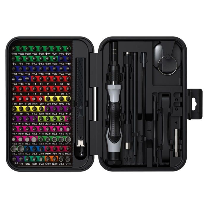 Kit de tournevis - AIMOONSA - Tournevis de Precision - 132 en 1 - Magnétique - Portable et organisé