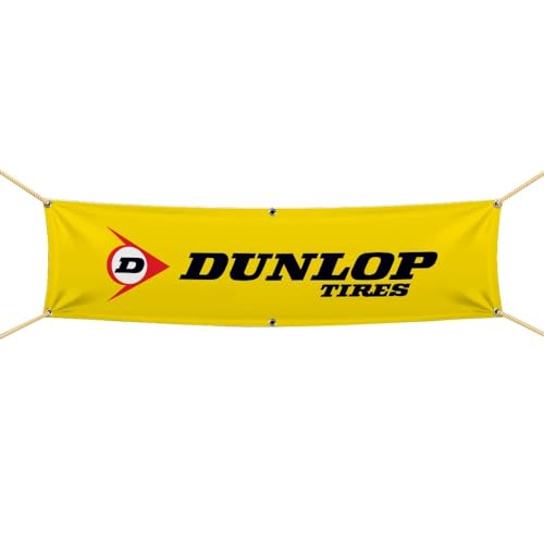 

Dunlop Yellow Tapestry Extra large flag/banner, approx. 170cm x 40cm, perfect for decorating your room or garage! American goods/car racing