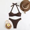 2025 Cross-border Women's Ribbed Halter Swimsuit: New European & American Style Bikini