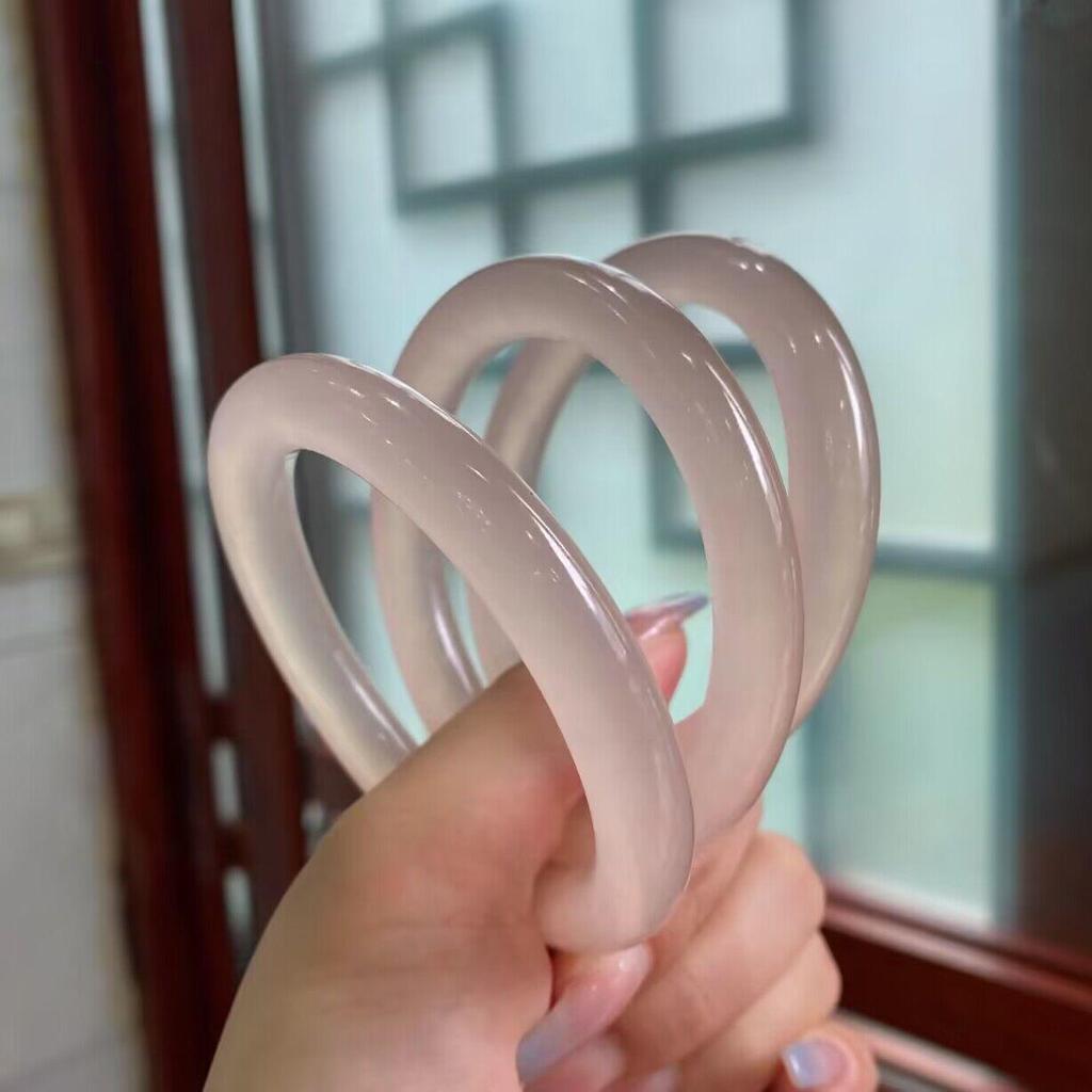 Translucent Pink Lotus Root Jade Bracelet for Women