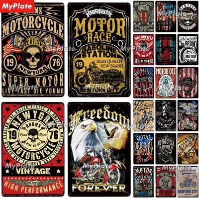 Placa de Metal para Moto Placa Vintage Placa de Lata Decoração de Parede Para Garagem Placa Artesanato Arte Pôster Ride Or Die Presente Personalizado Dropshipping