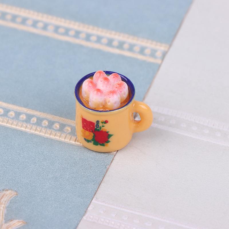 5Pcs Dollhouse Miniature Food Play Scene Decoration Mini Cup Cake Enamel Basin Doll Accessories Toy
