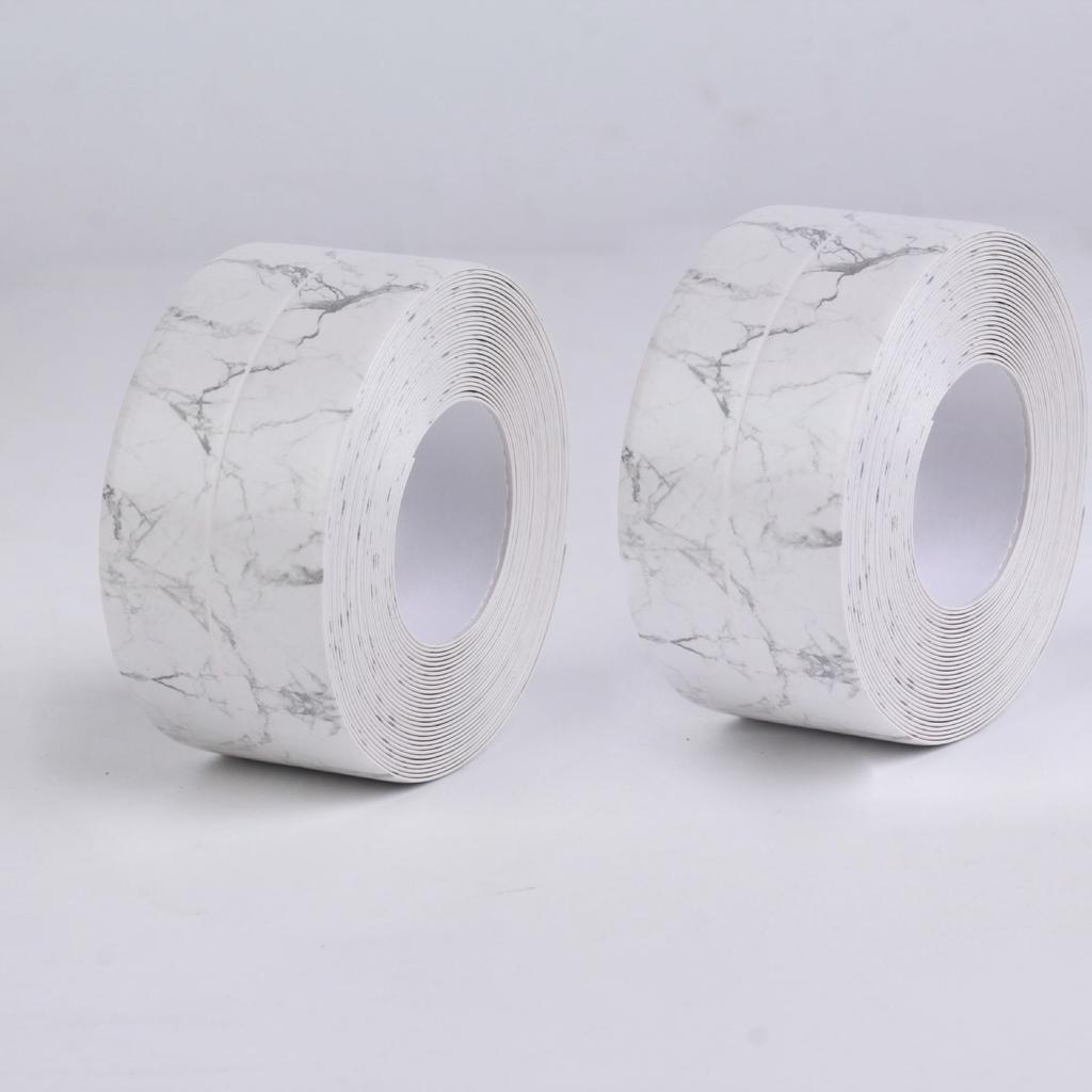 2 Rolls 3m Self-Adhesive Waterproof Sealing Tape - Durable Polyester Textured Surface | Kitchen & Bathroom Use for Sink