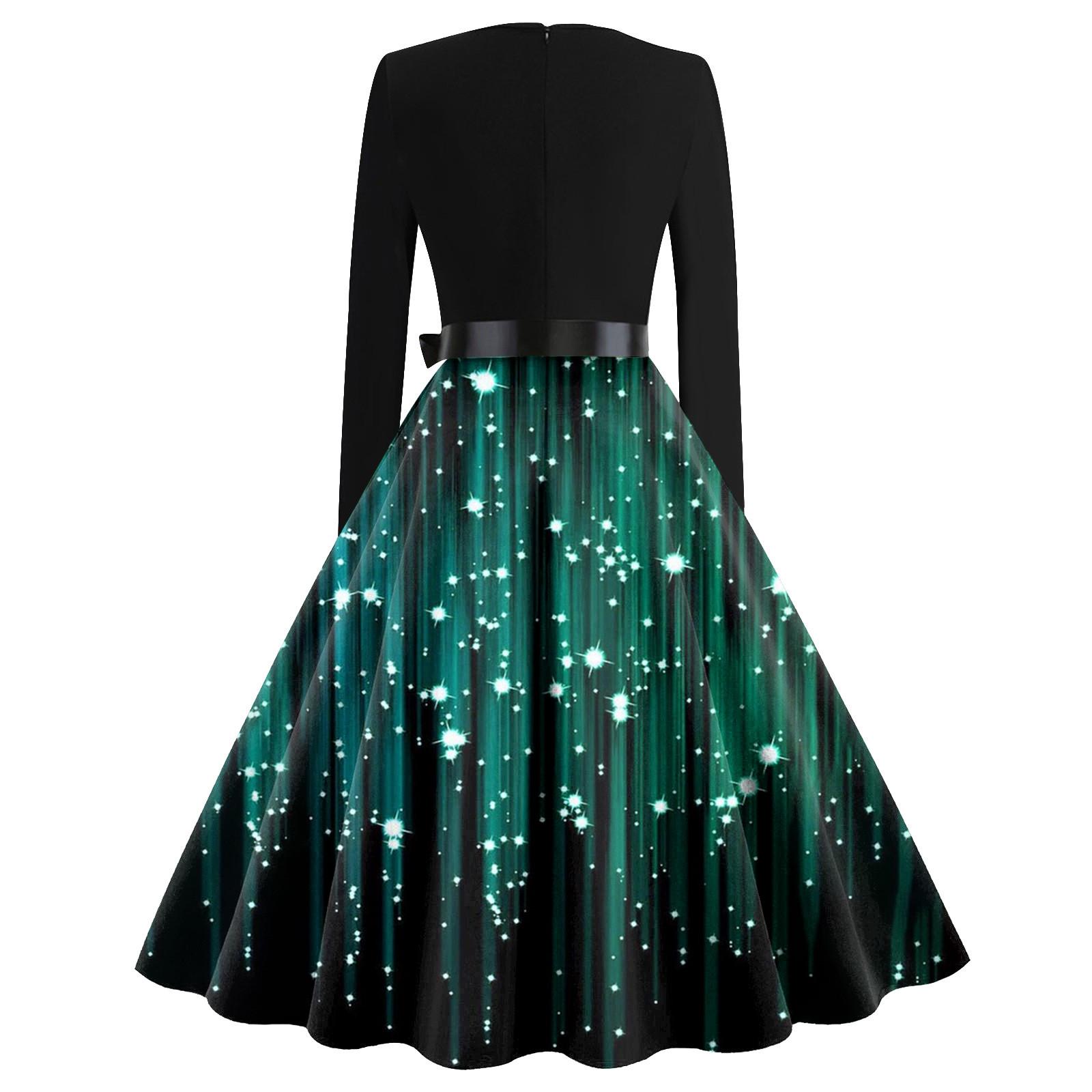 Женское винтажное классическое платье с воротником на талии и галстуком-бабочкой — фото 4