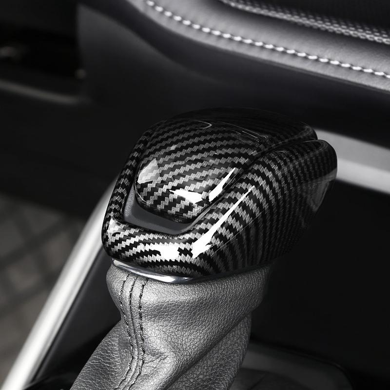 Car Gear Shift Knob Gear Head Cover Trim For Toyota Crown S220 2018    ABS Carbon Fibre Accessories