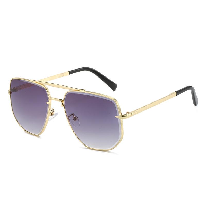 Men And Women Square Metal Double Beam Sunglasses Modern Retro Sunglasses